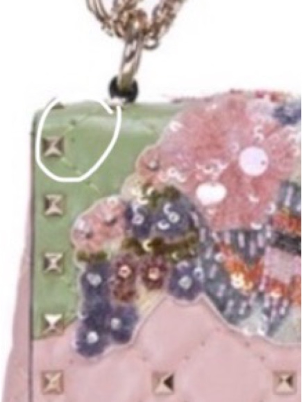 Valentino Garavani Pink Floral Rockstud Spike Crossbody - Picture 14 of 15